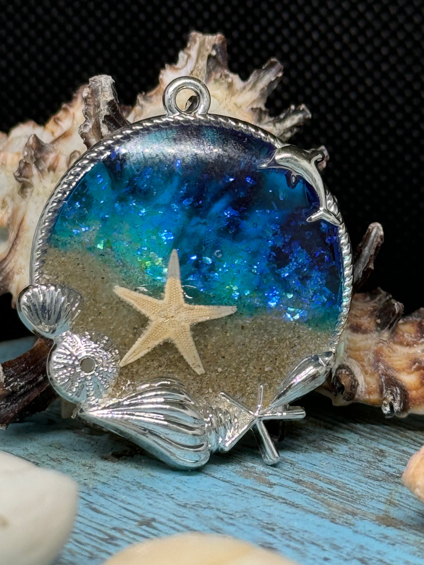 Ocean Waves Resin Pendant – Beach Necklace | Stocking Stuffers | Unique Christmas Gifts