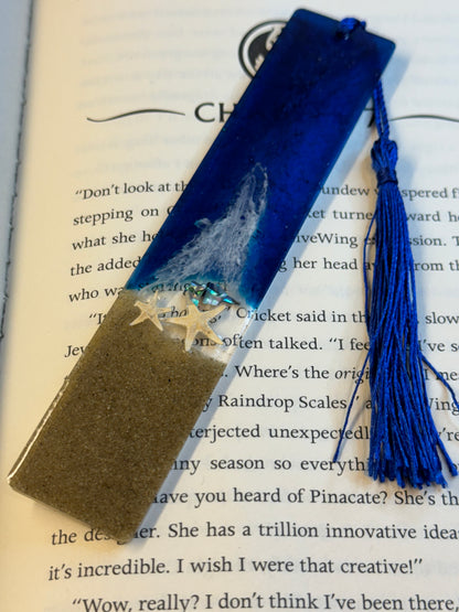 Ocean Resin Bookmark with Tassels | Beach Theme Book Accessories | Handmade Gifts | Stocking Stuffers | Unique Christmas Gift