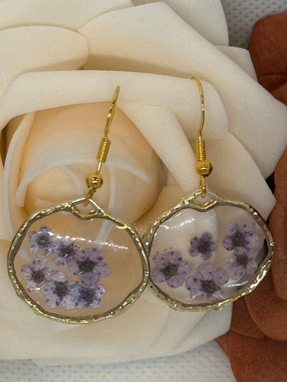 Forget-me-not Resin Earrings | Resin Art Jewelry | Dried Flowers Jewelry | Stocking Stuffers | Unique Christmas Gifts