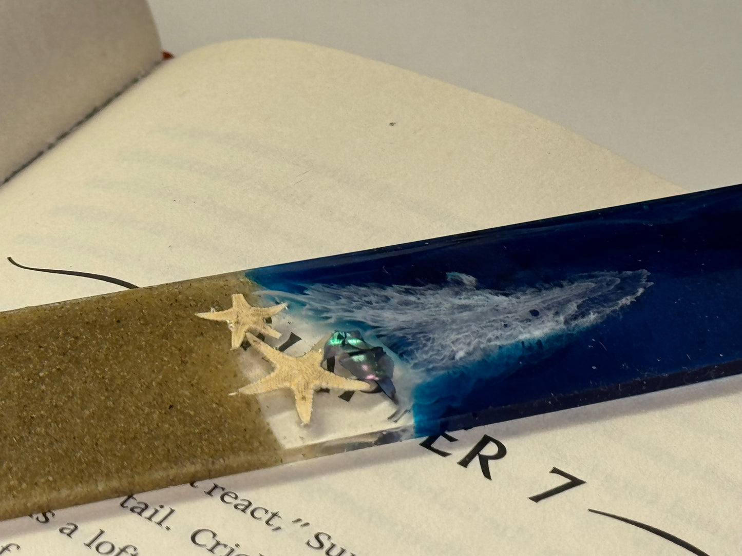 Ocean Resin Bookmark with Tassels | Beach Theme Book Accessories | Handmade Gifts | Stocking Stuffers | Unique Christmas Gift