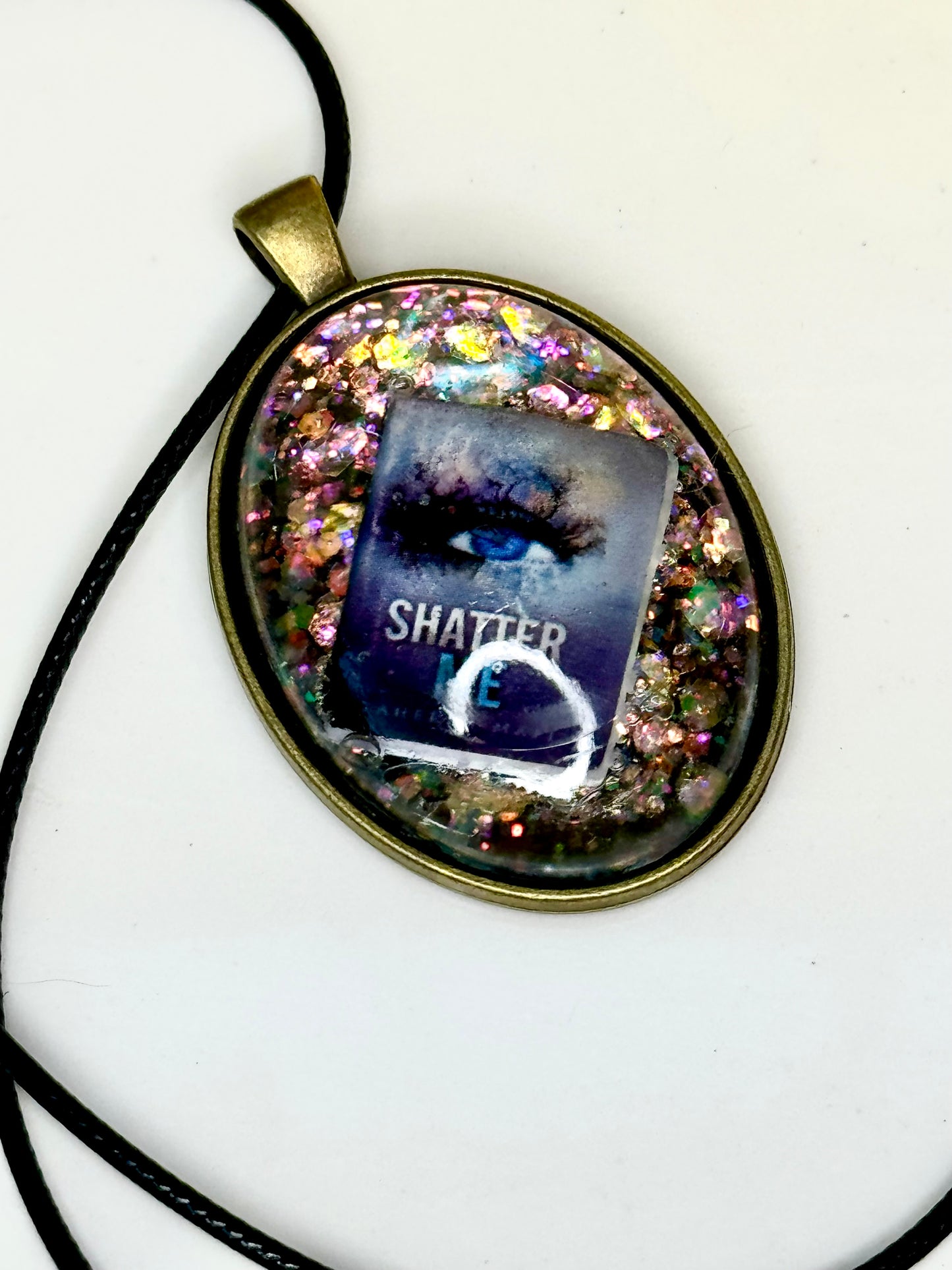 Handcrafted Resin Pendant for Book Lovers – Iridescent Design with Literary Vibes | Stocking Stuffers | Unique Christmas Gifts