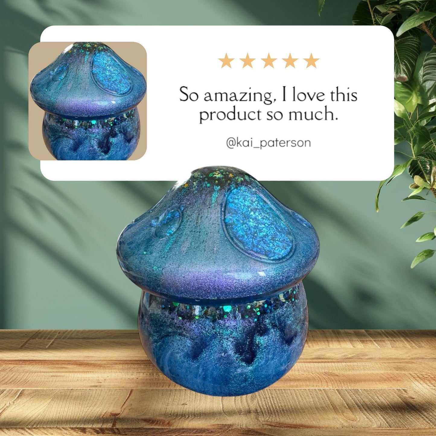 Mystical Mushroom Trinket Box – Handcrafted Resin Storage for Small Keepsakes